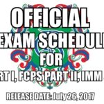 FCPS Part 1, FCPS Part 2, IMM and MCPS Exam Schedule 2018