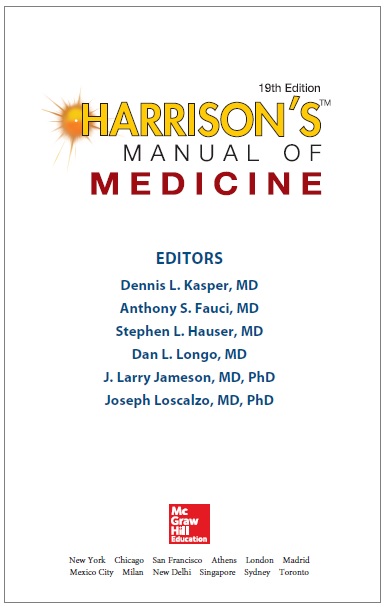 Harrisons Manual of Medicine 19th Edition (Book Cover Image)