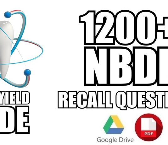 NBDE Part 2 Recall Questions