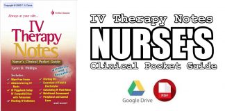 IV Therapy Notes: Nurse's Clinical Pocket Guide PDF