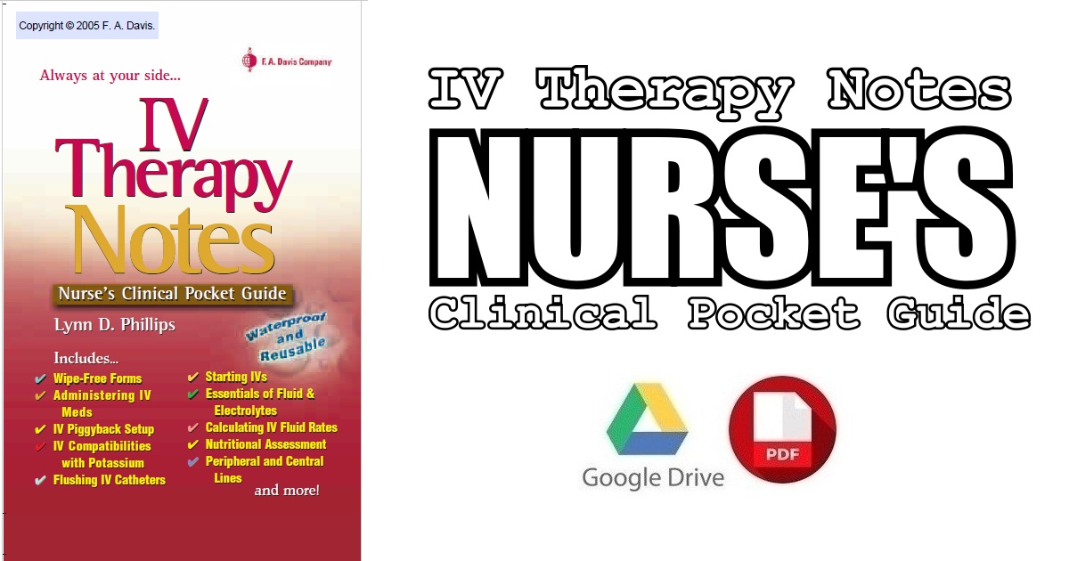 IV Therapy Notes: Nurse's Clinical Pocket Guide PDF