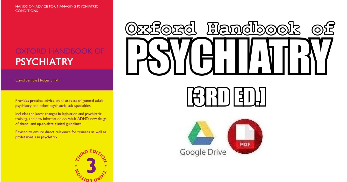 Oxford Handbook of Psychiatry 3rd Edition PDF Free Download 