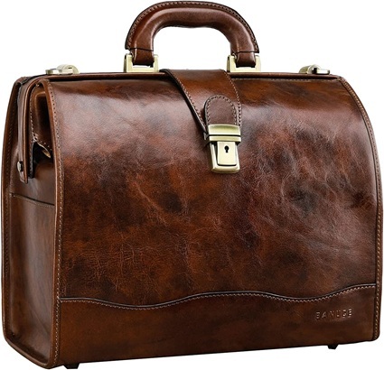 Banuce Vintage Full Grains Italian Leather Doctor Bag