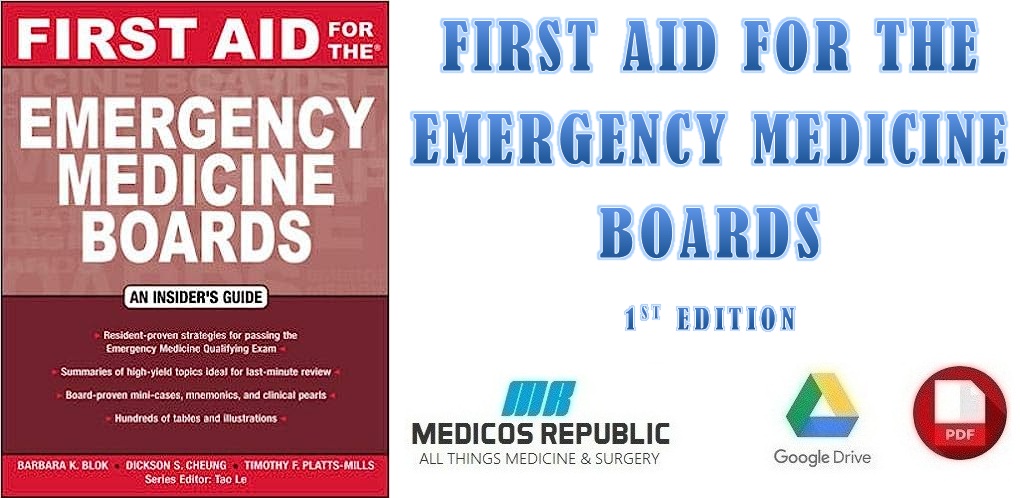 First Aid for the Emergency Medicine Boards 1st Edition PDF