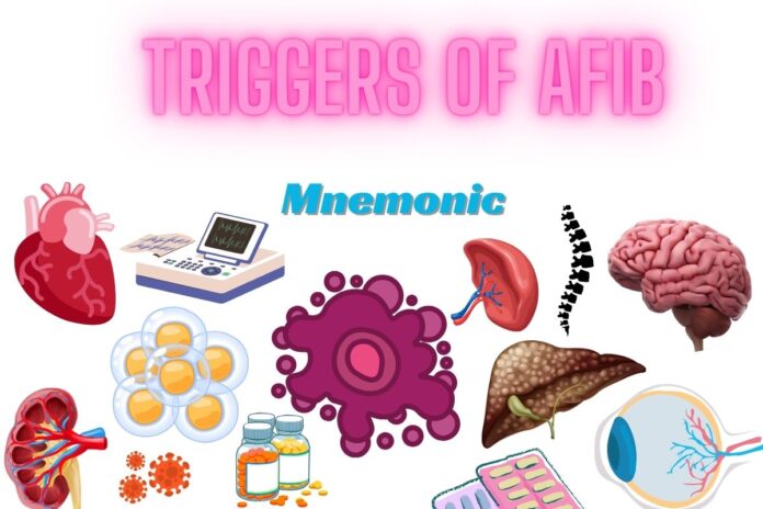 Triggers of atrial fibrillation Mnemonic